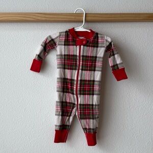 Hanna Anderson Plaid Red and White PJ 3-6m